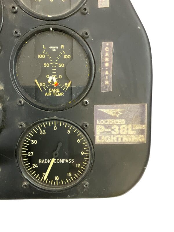 WW2 US USAAF P38 Lightning REPRODUCTION Instrument Panel with Original Instruments - Image 4