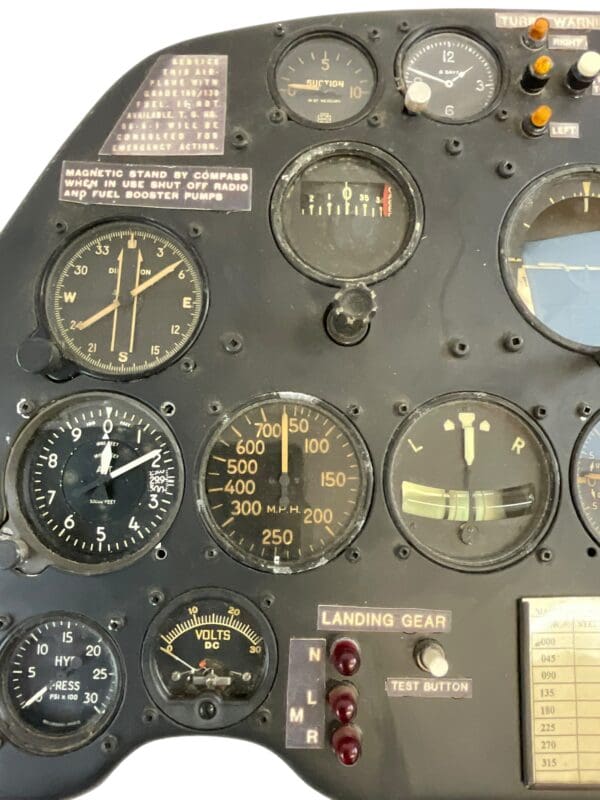 WW2 US USAAF P38 Lightning REPRODUCTION Instrument Panel with Original Instruments - Image 11