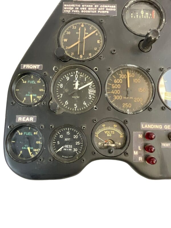 WW2 US USAAF P38 Lightning REPRODUCTION Instrument Panel with Original Instruments - Image 12