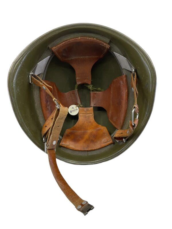 Swiss Model 1971 Steel Helmet Complete with Chin Strap Named - Image 7