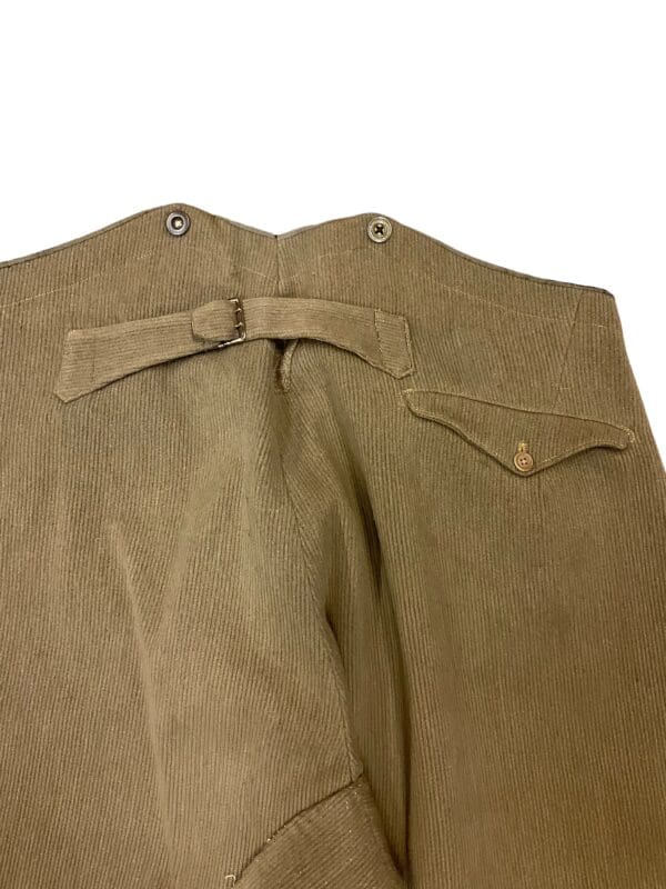 WW1 Canadian Corduroy Officers Riding Breeches 36 Waist - Image 5