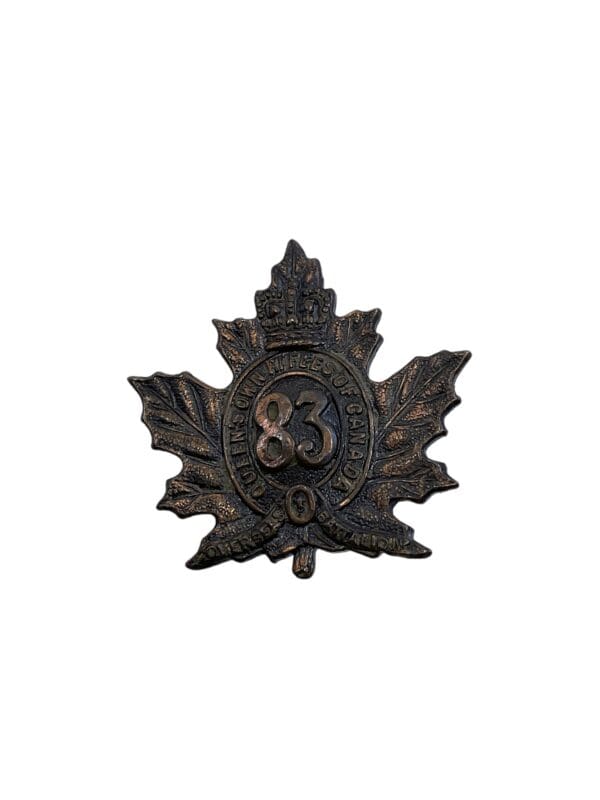 WW1 Canadian CEF 83rd Battalion Collar Badge Insignia Single