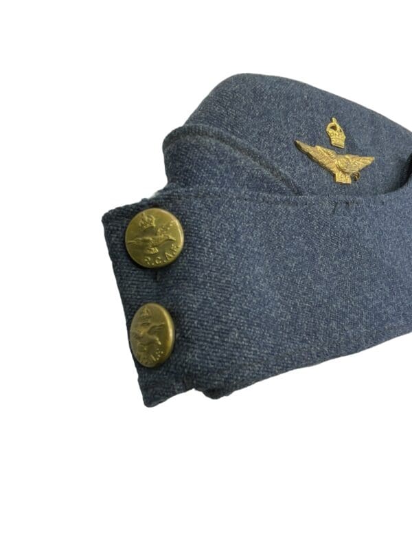 WW2 Canadian RCAF Officers Wedge Cap Hat Size 7 - Image 3