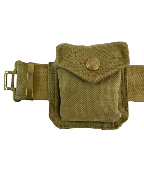 WW2 Canadian P37 Web Belt Holster and Ammo Pouch C Broad Arrowed - Image 9