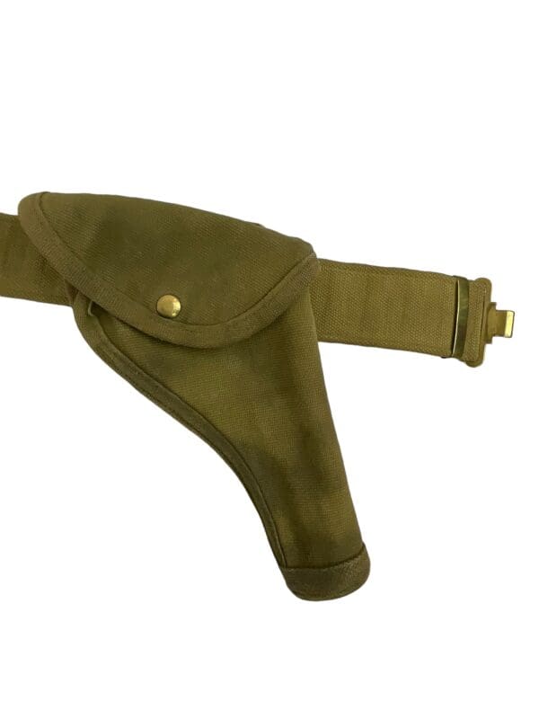 WW2 Canadian P37 Web Belt Holster and Ammo Pouch C Broad Arrowed - Image 8