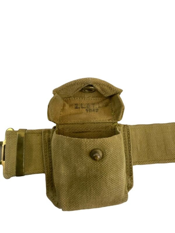 WW2 Canadian P37 Web Belt Holster and Ammo Pouch C Broad Arrowed