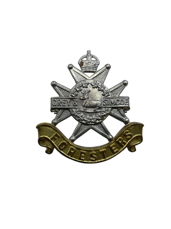 WW2 Canadian Grey and Simcoe Foresters Cap Badge