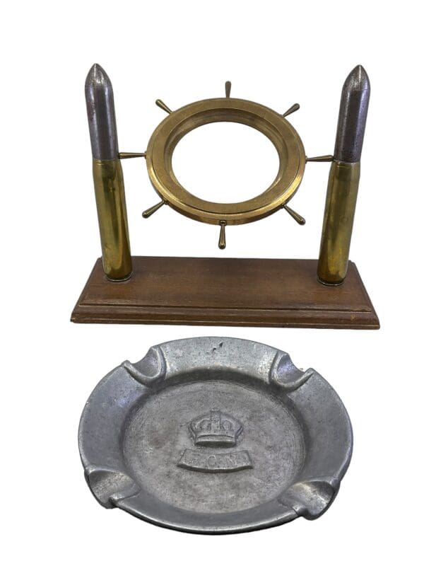 WW2 Canadian RCN Navy Trench Art Ash Tray Display - Image 6