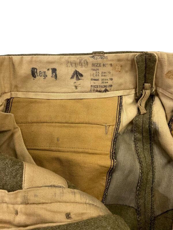 British Army Korean War Battle Dress Trousers Pants Size 1 Dated 1950 - Image 4