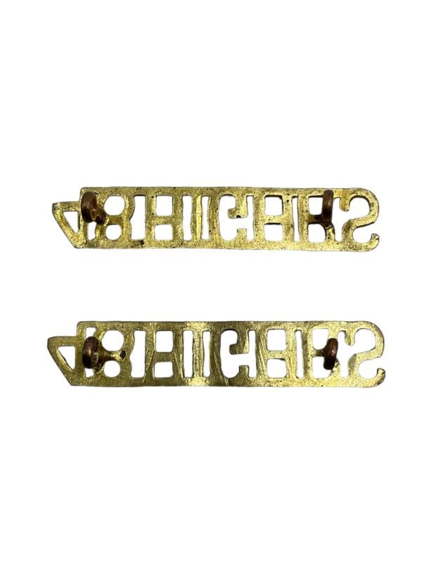 Canadian 48th Highlanders of Canada Brass Shoulder Titles Insignia Pair