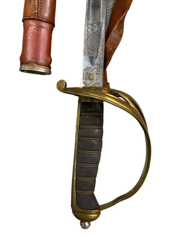 British 1892 Pattern Infantry Officers Sword with Leather Scabbard Edward 7th - Image 7