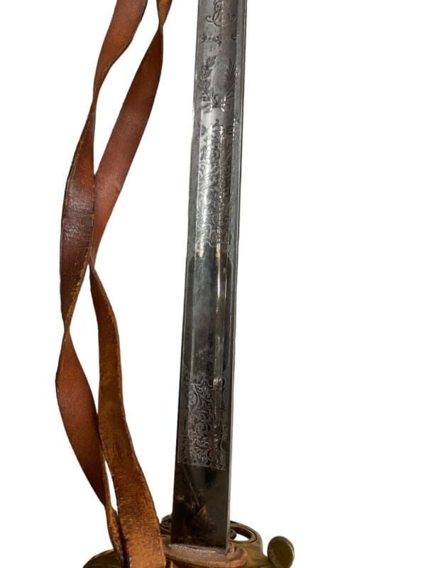 British 1892 Pattern Infantry Officers Sword with Leather Scabbard Edward 7th - Image 9