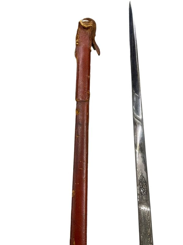 British 1892 Pattern Infantry Officers Sword with Leather Scabbard Edward 7th - Image 13