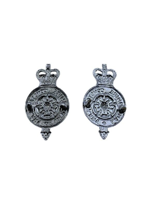 British Lancashire Constabulary Police Collars Insignia Pair