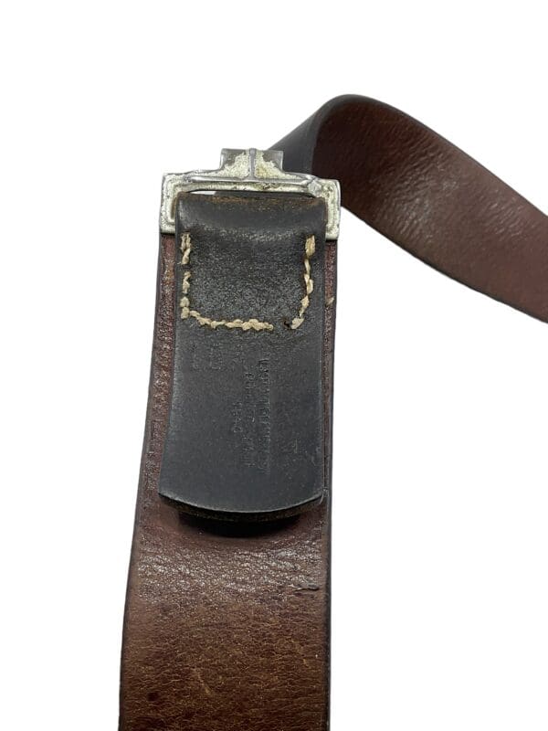 WW2 German SA Leather Belt With Brass Buckle 1940 Dated Named 60cm - Image 6