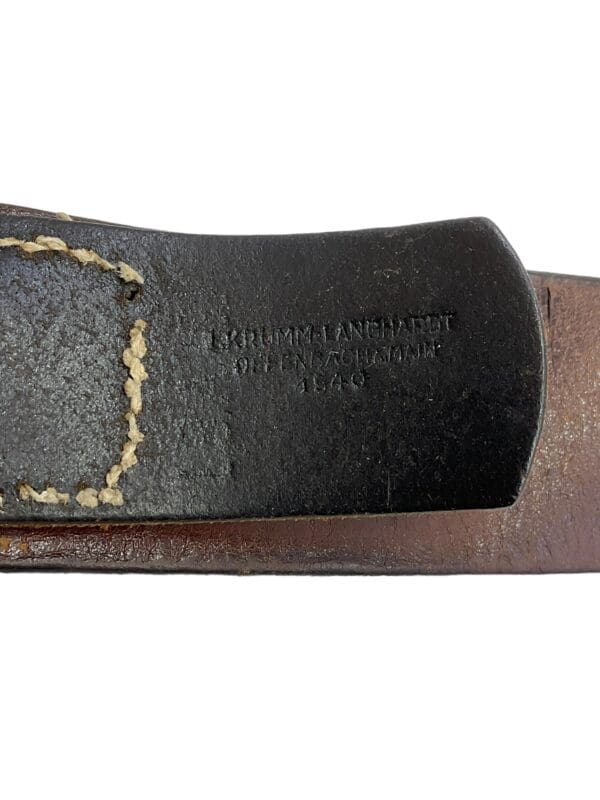 WW2 German SA Leather Belt With Brass Buckle 1940 Dated Named 60cm - Image 5