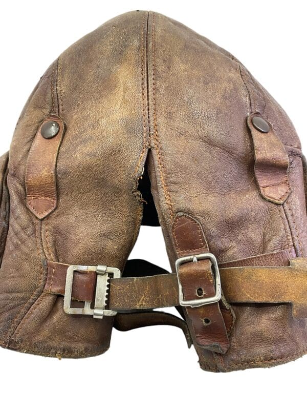 WW2 Canadian RCAF Type B Leather Flying Helmet Named - Image 4