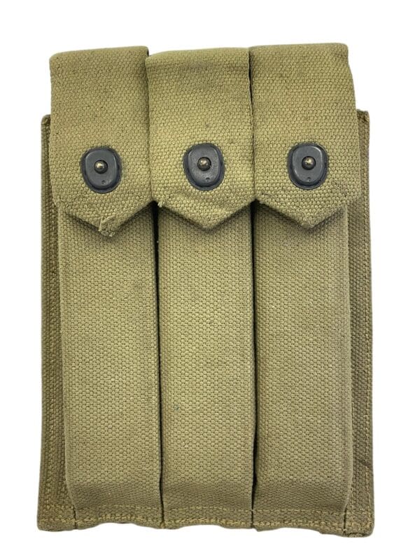 WW2 US USMC 3 Cell Thompson SMG Mag Pouch Dated 1944