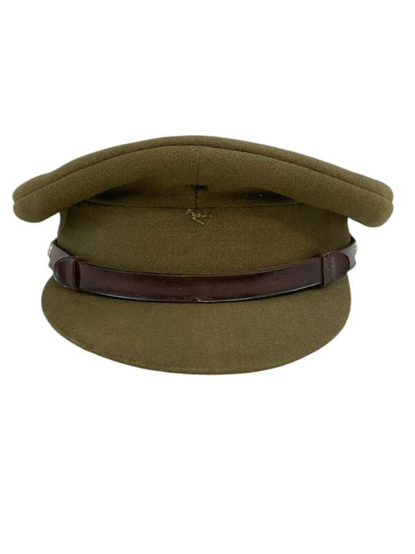 Canadian Guards Khaki Officer Peaked Cap Hat Size 7 1/4 Maker Marked Herbert Johnson