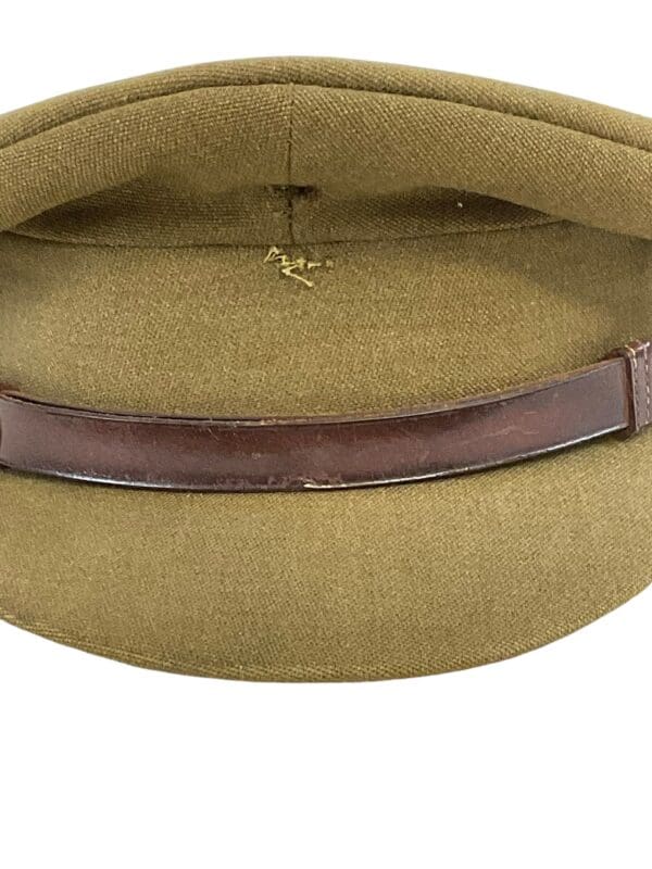 Canadian Guards Khaki Officer Peaked Cap Hat Size 7 1/4 Maker Marked Herbert Johnson