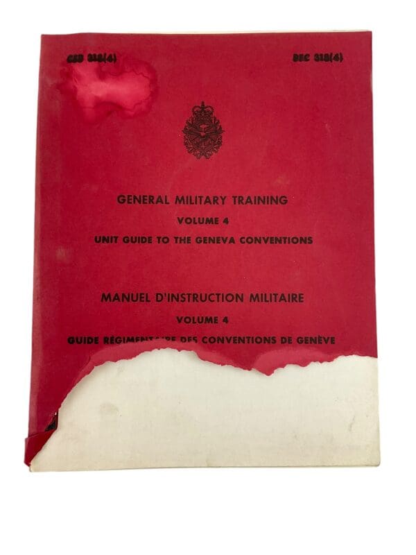 Canadian Forces Guide To Geneva Conventions 1973 Training Manual