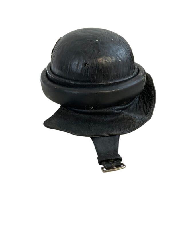 WW2 Spanish Leather Tankers Armoured Helmet - Image 5