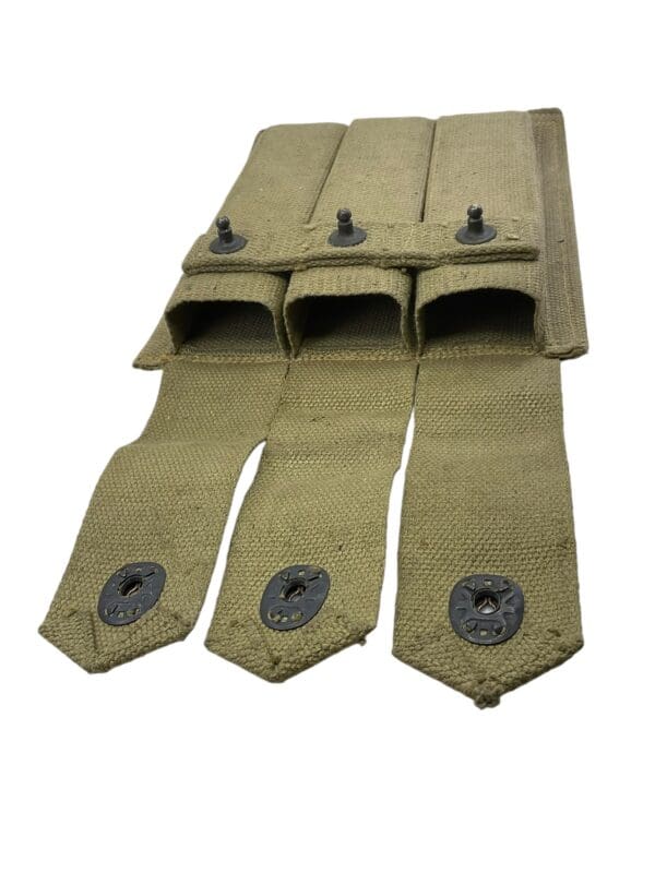 WW2 US USMC 3 Cell Thompson SMG Mag Pouch Dated 1944 - Image 3