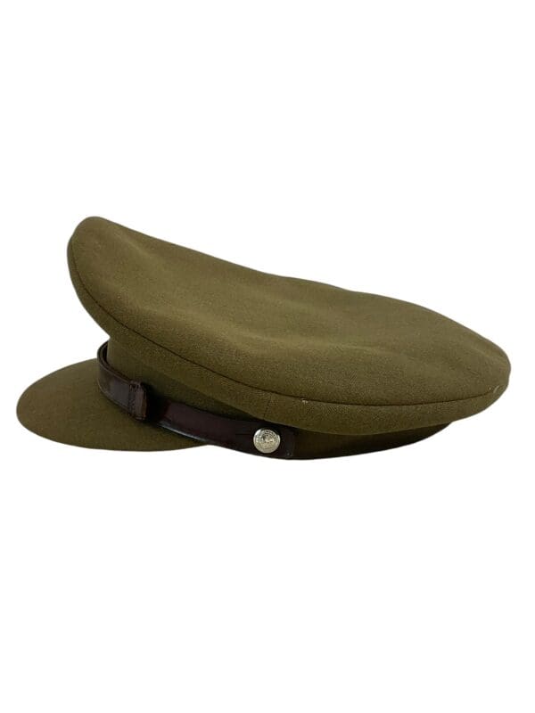 Canadian Guards Khaki Officer Peaked Cap Hat Size 7 1/4 Maker Marked Herbert Johnson