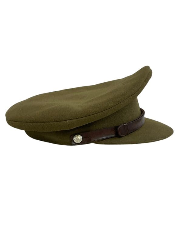 Canadian Guards Khaki Officer Peaked Cap Hat Size 7 1/4 Maker Marked Herbert Johnson