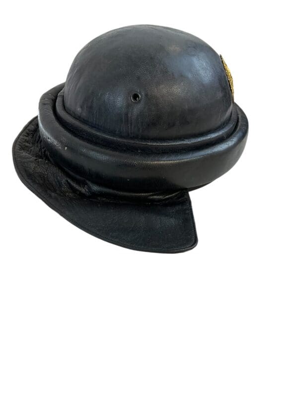 WW2 Spanish Leather Tankers Armoured Helmet - Image 7