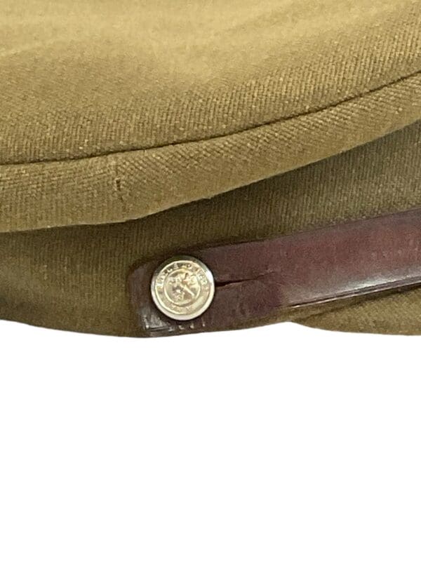 Canadian Guards Khaki Officer Peaked Cap Hat Size 7 1/4 Maker Marked Herbert Johnson