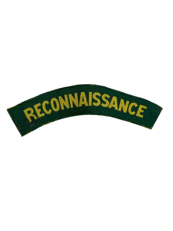 WW2 British Reconnaissance Canvas Shoulder Title Insignia Single