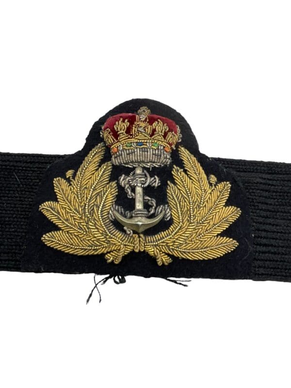 British Canadian Navy RCN RN Officers Bullion Wire Cap Badge with Hat Band - Image 3