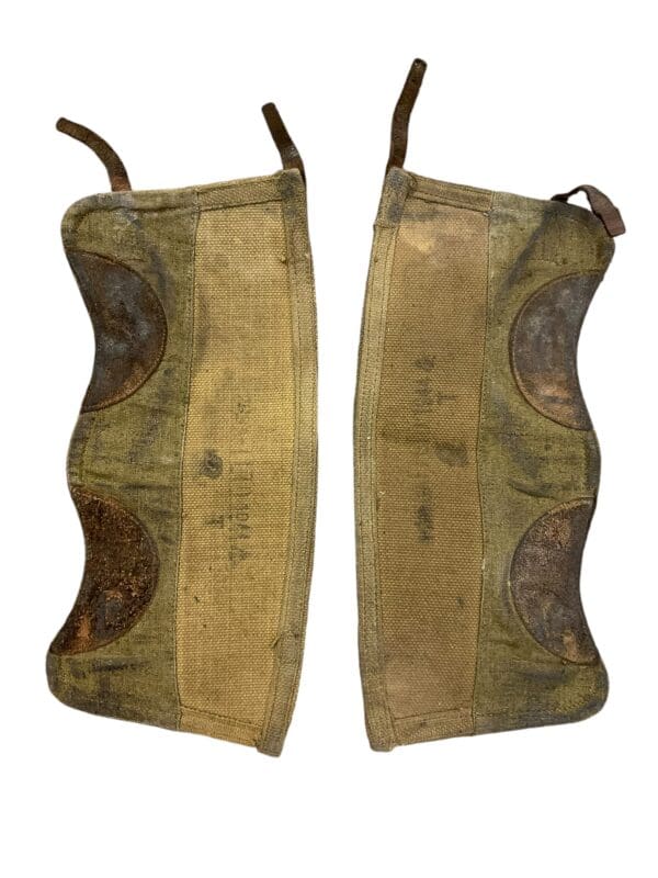 WW2 British Blancoed Rifle Regiment Spats Size 2 Dated 1944