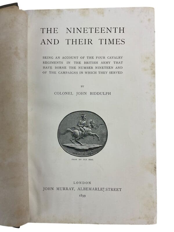 British 19th Calvary The Nineteenth and Their Times Reference Book