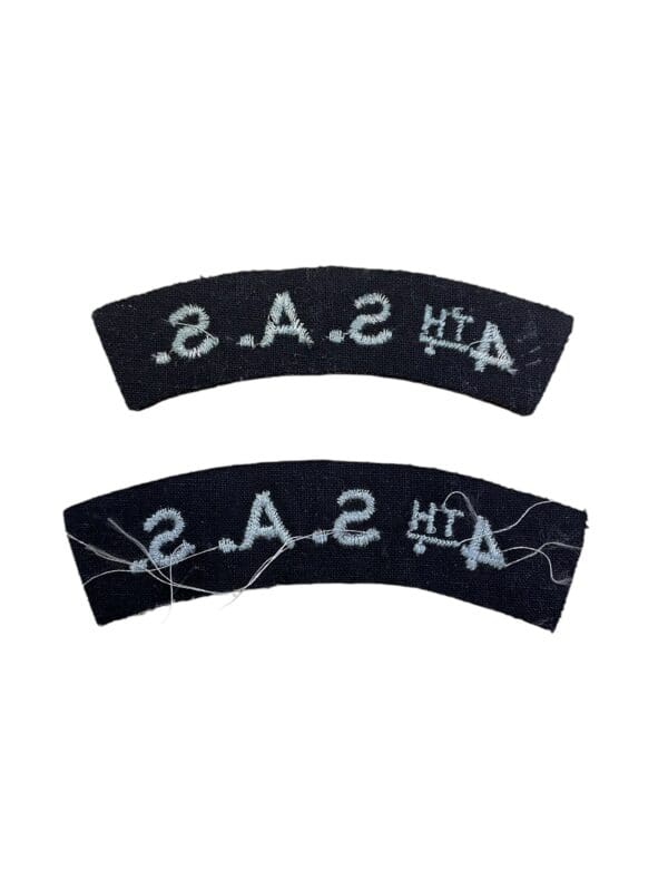 British 4th SAS Special Air Service Shoulder Titles Insignia Pair