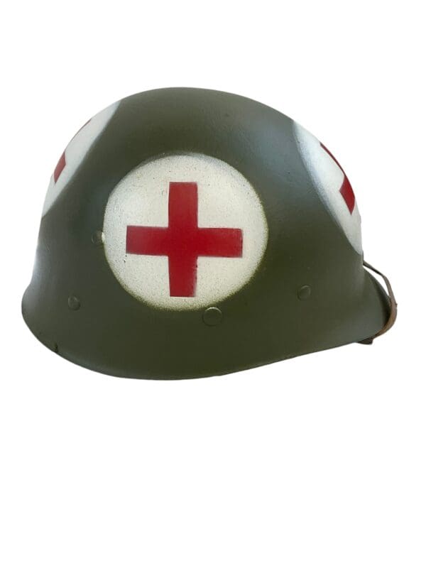 WW2 US Army Helmet Liner M.S.A With Early Flat Green Buckle Strap Outside REPAINTED - Image 6