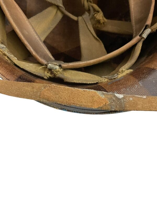 WW2 US Army Helmet Liner M.S.A With Early Flat Green Buckle Strap Outside REPAINTED - Image 4