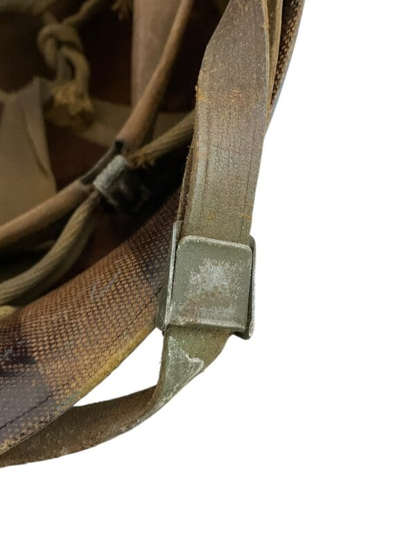 WW2 US Army Helmet Liner M.S.A With Early Flat Green Buckle Strap Outside REPAINTED - Image 3