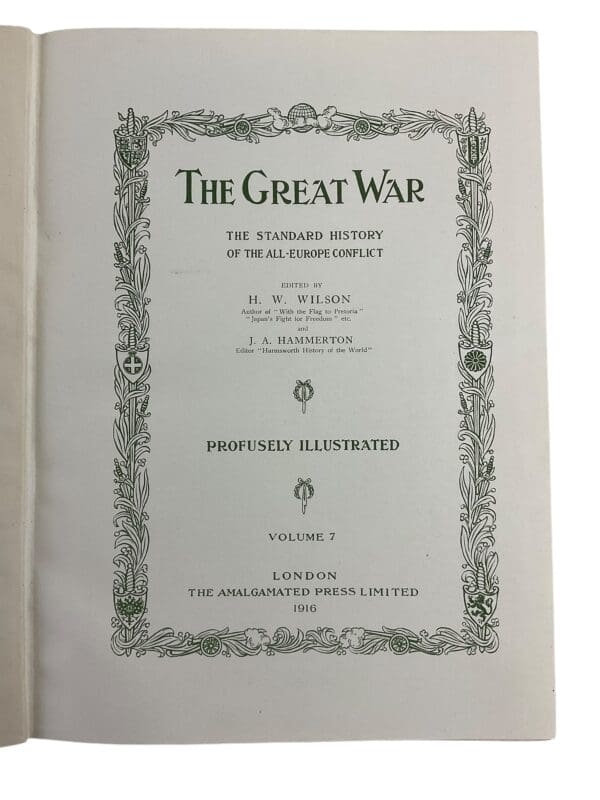 WW1 The Great War Standard History Of The All European Conflict 7 Reference Book