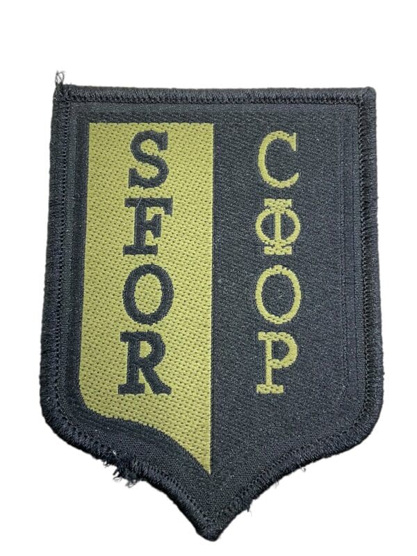 British Army SFOR OD Green Bosnia Woven Patch