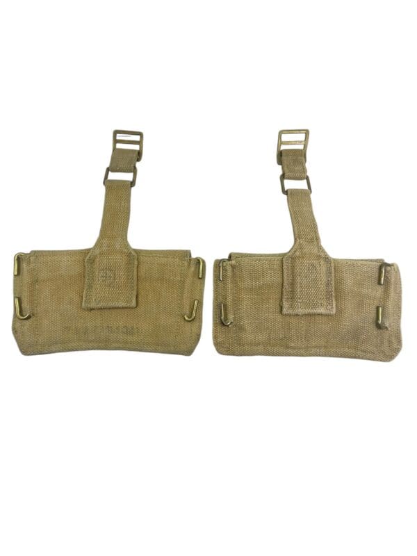 WW2 Canadian P37 Ammo Pouches Pair 1941 Dated C Broad Arrowed - Image 4