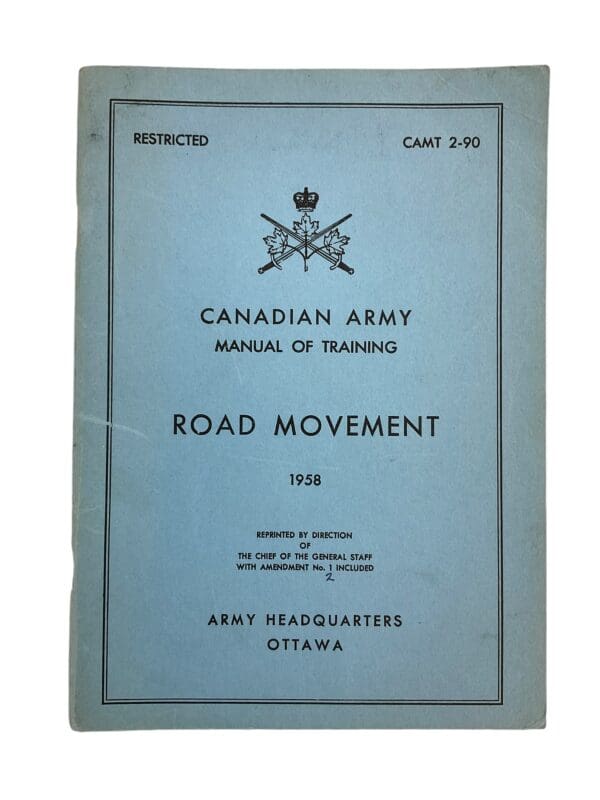 Canadian Forces Road Movement 1958 Training Manual