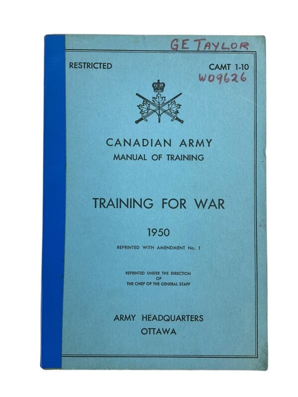 Canadian Forces Training For War 1950 Training Manual