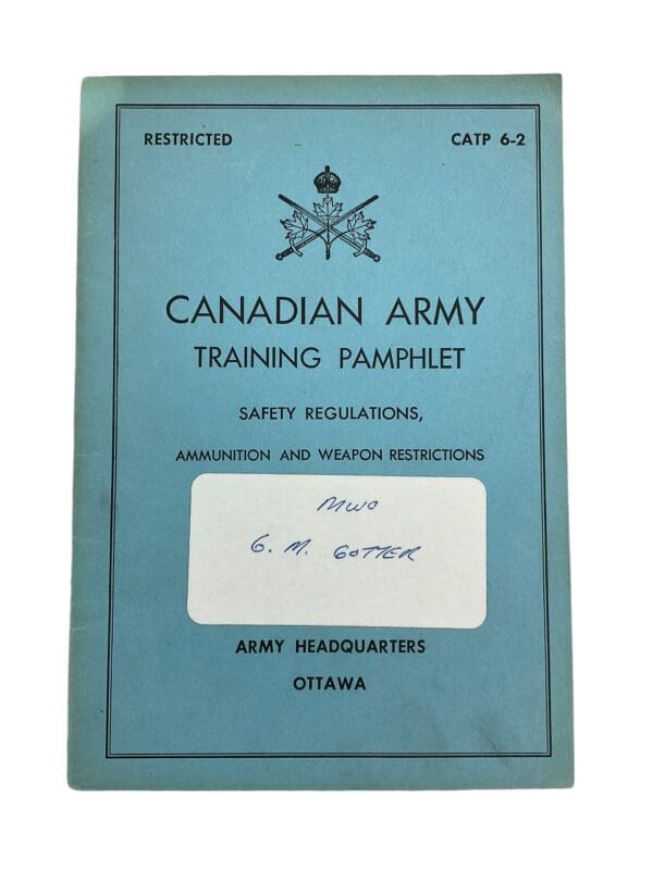 Canadian Forces Ammunition And Weapons Restrictions Training Manual