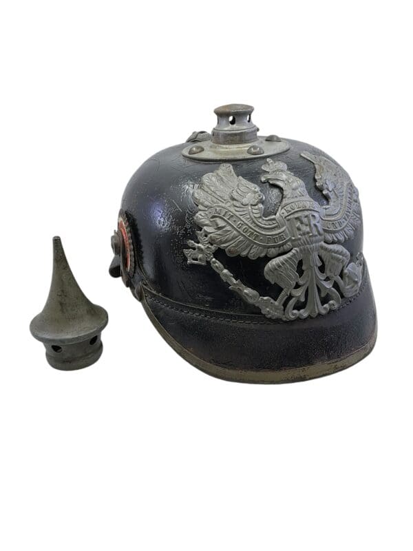 WW1 Imperial German M15 Prussian Pickelhaube Helmet 1915 Dated - Image 5