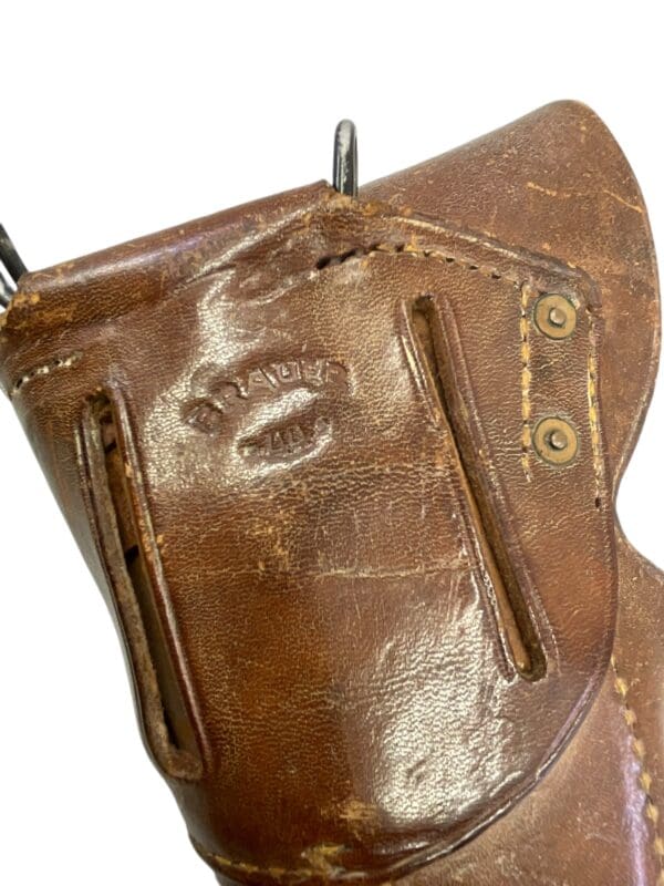 WW2 US M1911a1 Pistol Holster Maker Marked Brauer Dated 1944 - Image 3