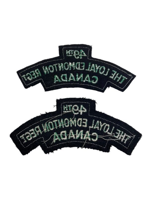 Canadian 49th Loyal Edmonton Regiment Shoulder Titles Insignia Pair