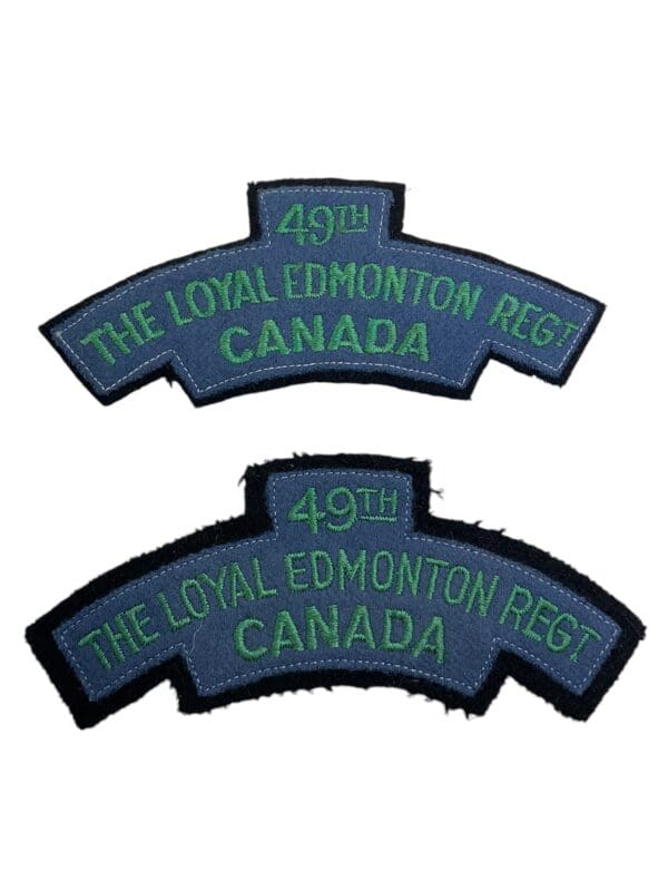 Canadian 49th Loyal Edmonton Regiment Shoulder Titles Insignia Pair