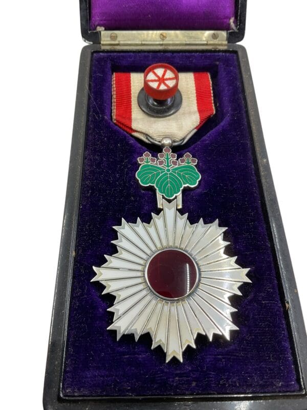 WW2 Japanese Order of the Rising Sun 4th Class Medal in Box